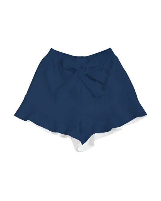 Women's Navy Ruffle Shorts - Sphere Five