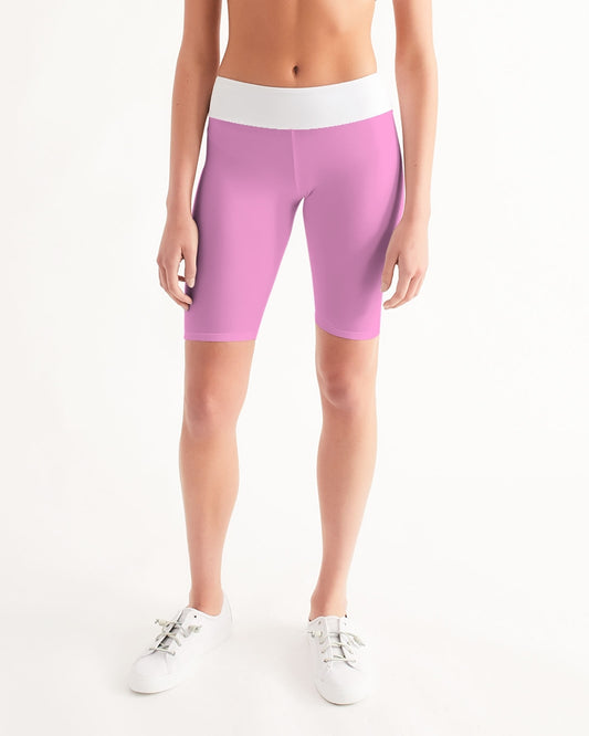 Women's Pink Mid-Rise Bike Shorts - Sphere Five