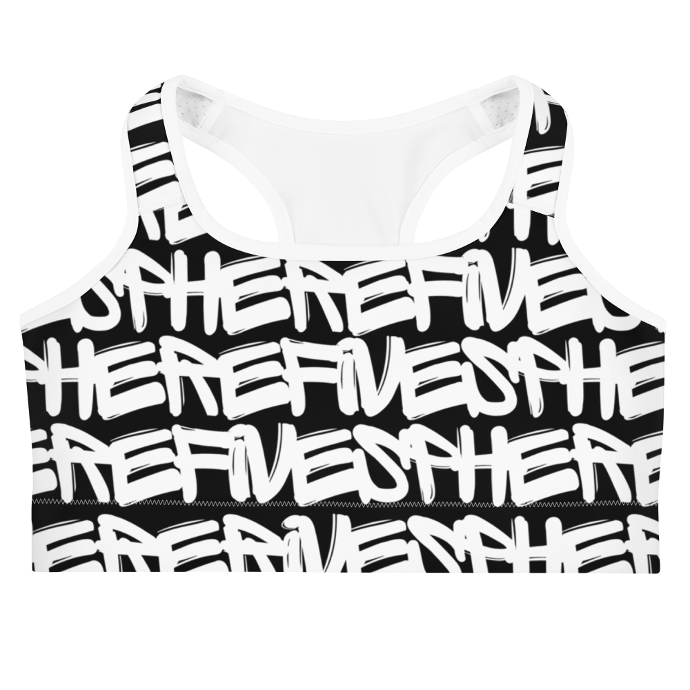 Black Graffiti Sports bra - Sphere Five