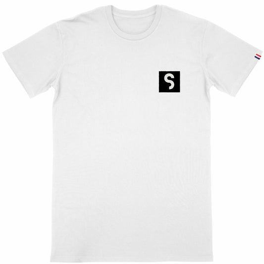 Men's White Organic Cotton French T-Shirt with Favicon